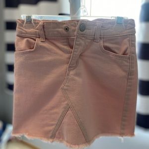 Baby pink denim skirt